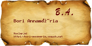 Bori Annamária névjegykártya
